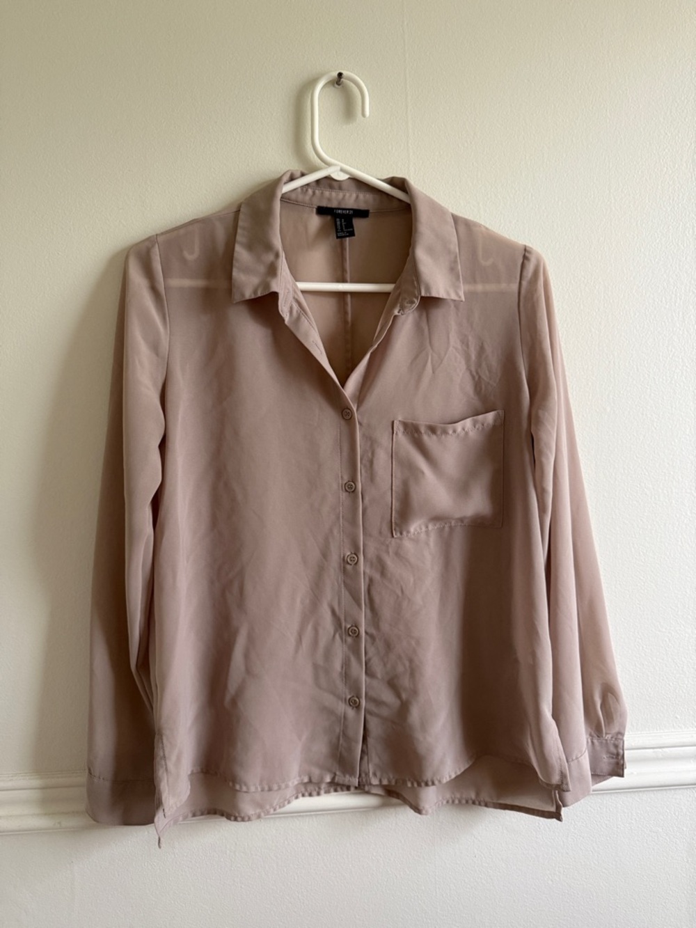 Forever 21 Mauve-Pink Button Front Blouse